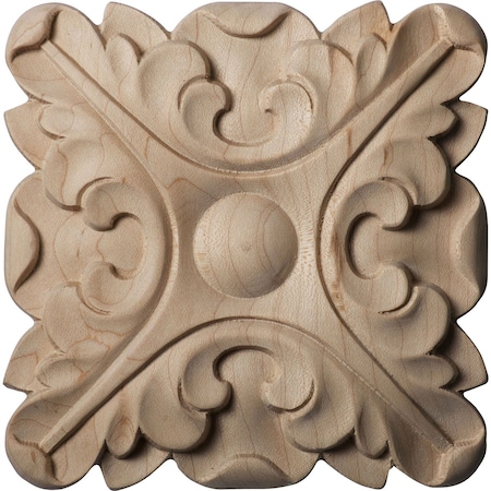 Ekena Millwork 5"W x 5"H x 3/4"P Acanthus Square Rosette, Rubberwood ROS05X05ACRW